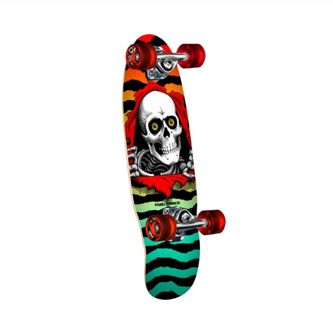 Powell Peralta Classic Cruiser Ripper Birch Complete Skateboard - Red/Aqua Fade 7.5x24