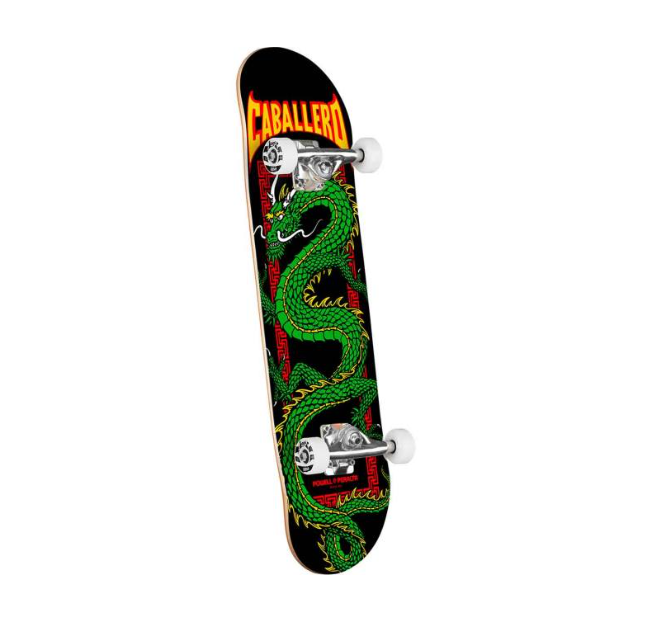 Powell Peralta Cab Chinese Dragon Birch Complete Skateboard - Black/Green 7.5x28.65