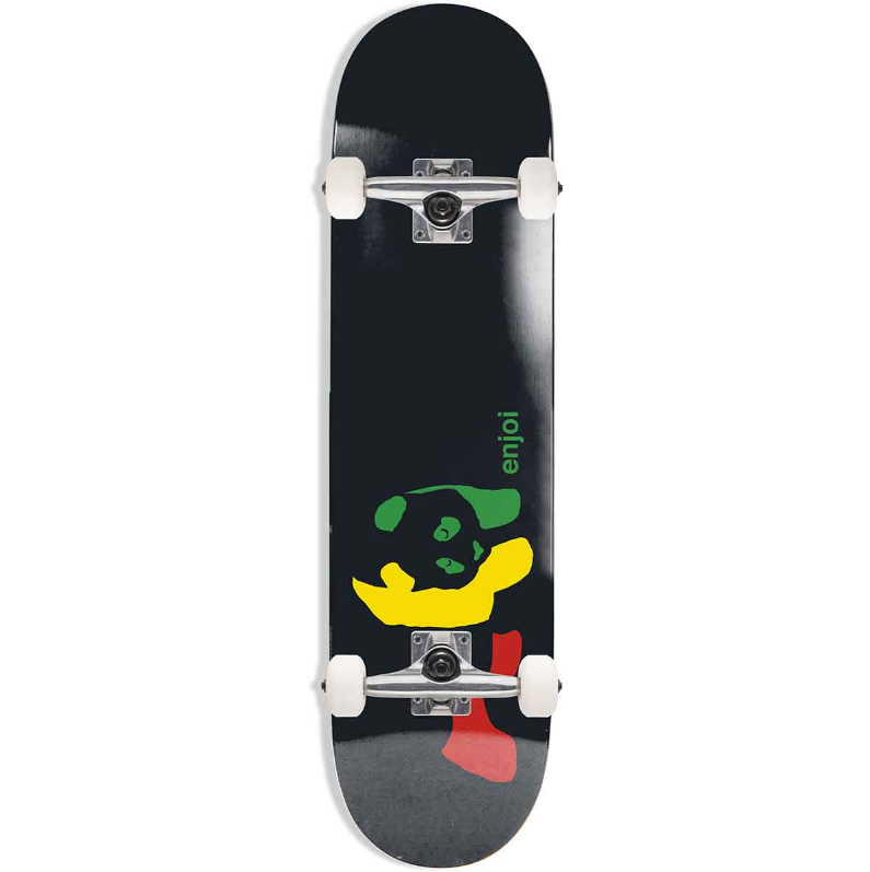 Enjoi Rasta Panda 1st Push Complete Skateboard - Black 7.25x29.2