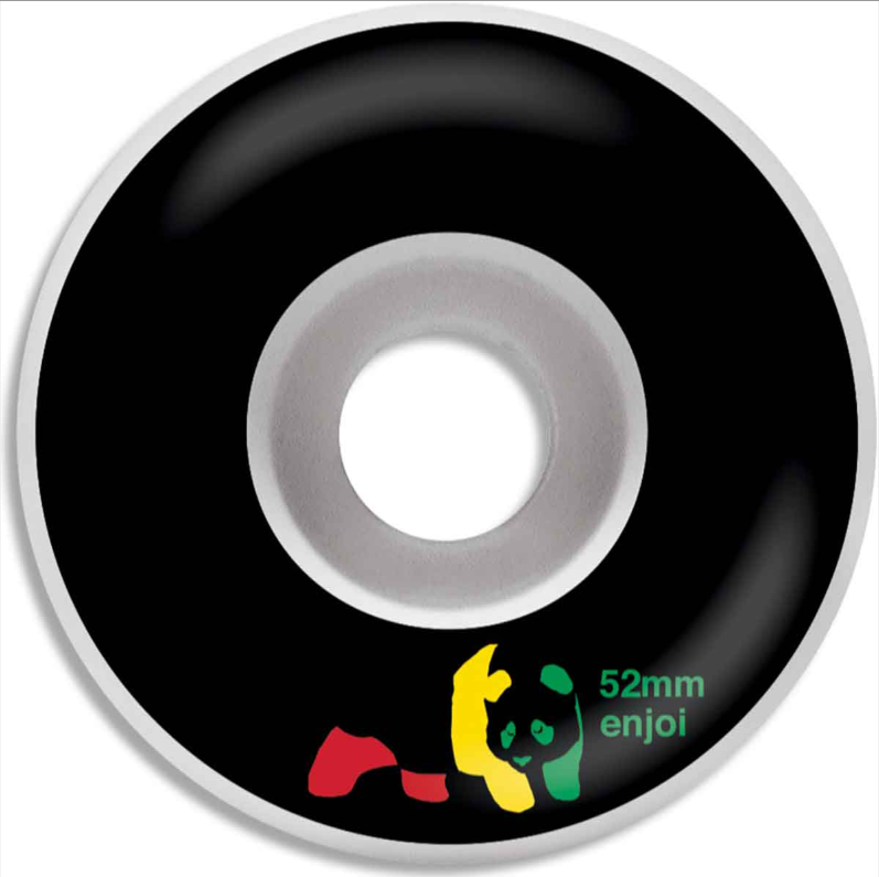 Enjoi Rasta Panda 1st Push Complete Skateboard - Black 7.25x29.2