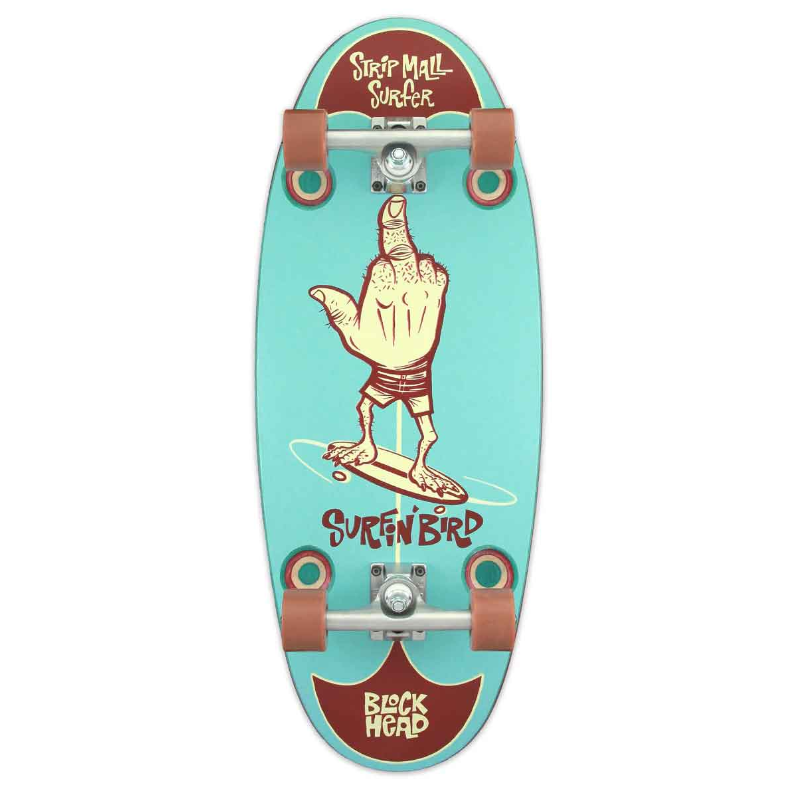 Blockhead Surfin¡¯ Bird Strip Mall Surfer Premium Complete Skateboard Kit - Blue 11x29